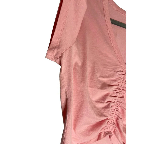 Aritzia Little Moon Levant Pink Ruched T-Shirt-sz Large - Picture 6 of 7